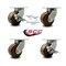 Service Caster 6 Inch Heavy Duty High Temp Phenolic Swivel Caster Swivel Locks 2 Brakes, 2PK SCC-KP92S630-PHRHT-BSL-2-SLB-2 - alternate 1